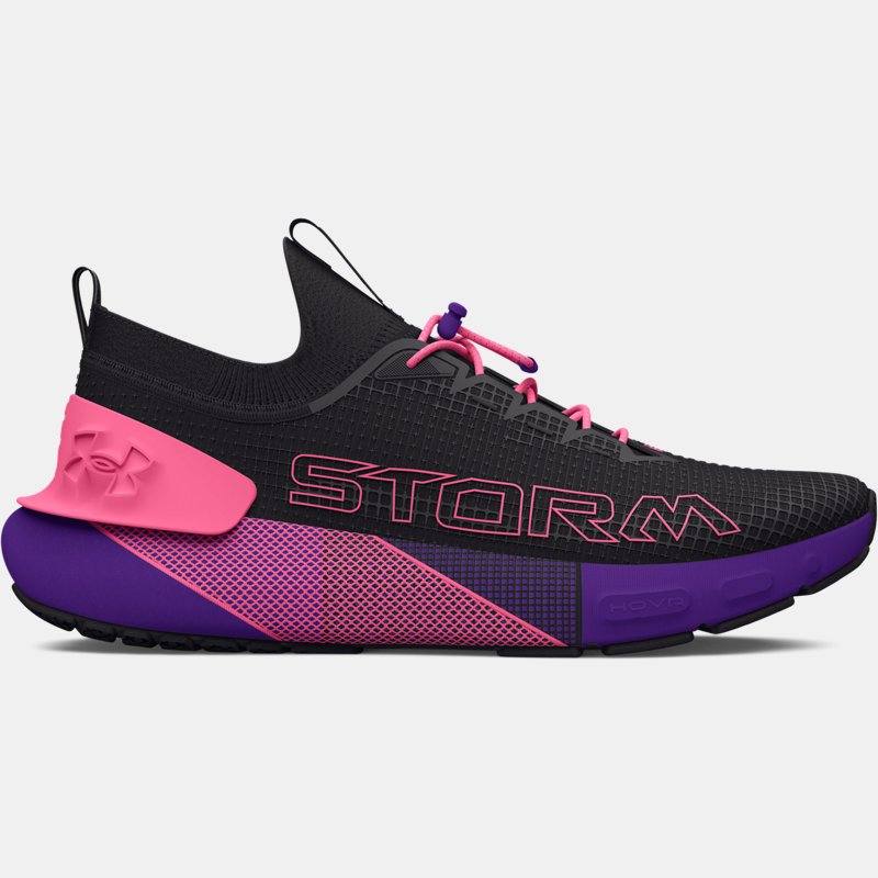 Unisex Under Armour HOVR™ Phantom 3 SE Storm Running Shoes Black / Metro Purple / Pink Punk 46